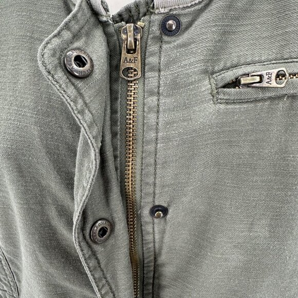 Abercrombie & Fitch Womens Olive Green Military Style Jacket M Cotton/Polyester - Picture 5 of 8